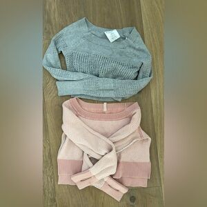 Ivivva lot by Lululemon lot Pink and Gray Kids Dance cropped Sweaters